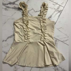 Cream colored peplum tank